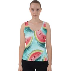 Watermelon Fruit Juicy Summer Heat Velvet Tank Top by uniart180623