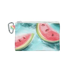 Watermelon Fruit Juicy Summer Heat Canvas Cosmetic Bag (small) by uniart180623