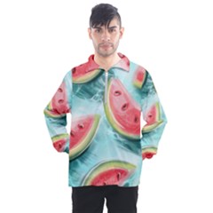 Watermelon Fruit Juicy Summer Heat Men s Half Zip Pullover by uniart180623