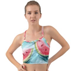 Watermelon Fruit Juicy Summer Heat Mini Tank Bikini Top by uniart180623