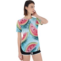 Watermelon Fruit Juicy Summer Heat Perpetual Short Sleeve T-shirt by uniart180623