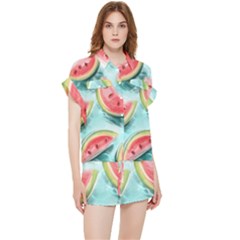 Watermelon Fruit Juicy Summer Heat Chiffon Lounge Set by uniart180623