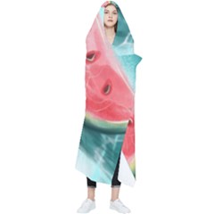 Watermelon Fruit Juicy Summer Heat Wearable Blanket by uniart180623