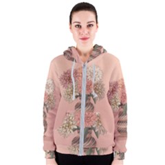 Flowers Vase Rose Plant Vintage Women s Zipper Hoodie by uniart180623