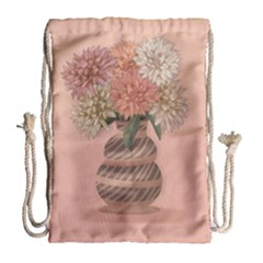 Flowers Vase Rose Plant Vintage Drawstring Bag (large) by uniart180623