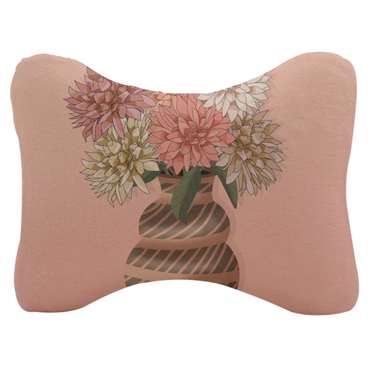 Flowers Vase Rose Plant Vintage Velour Seat Head Rest Cushion