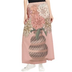 Flowers Vase Rose Plant Vintage Maxi Chiffon Skirt