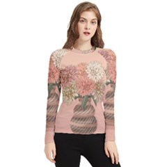 Flowers Vase Rose Plant Vintage Women s Long Sleeve Rash Guard by uniart180623