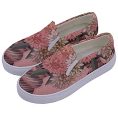 Flowers Vase Rose Plant Vintage Kids  Canvas Slip Ons by uniart180623