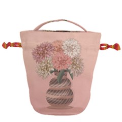 Flowers Vase Rose Plant Vintage Drawstring Bucket Bag by uniart180623