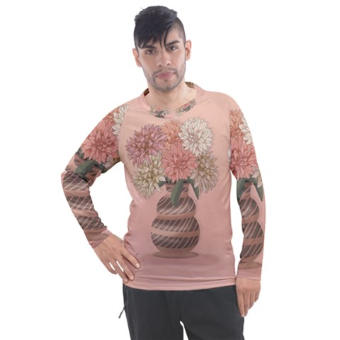 Flowers Vase Rose Plant Vintage Men s Pique Long Sleeve T-shirt by uniart180623