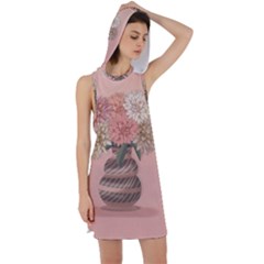 Flowers Vase Rose Plant Vintage Racer Back Hoodie Dress by uniart180623