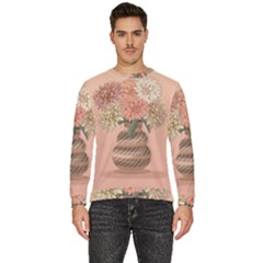 Flowers Vase Rose Plant Vintage Men s Fleece Sweatshirt by uniart180623