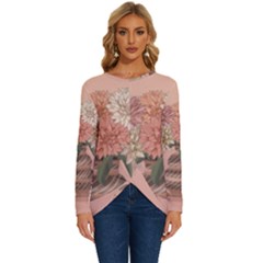 Flowers Vase Rose Plant Vintage Long Sleeve Crew Neck Pullover Top by uniart180623