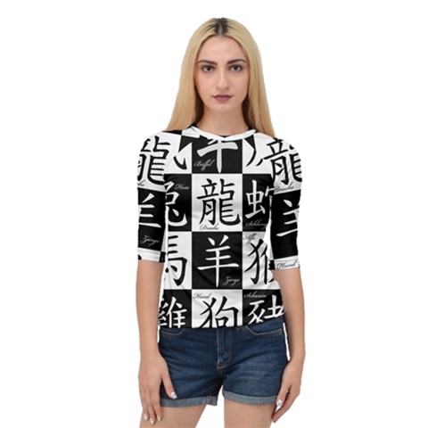 Chinese Zodiac Signs Star Quarter Sleeve Raglan T-shirt by uniart180623