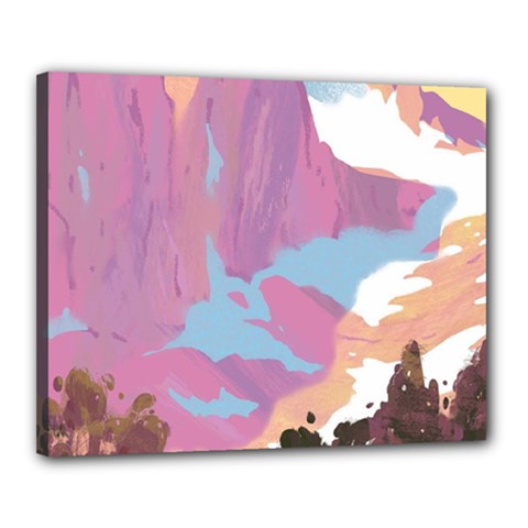 Pink Mountains Grand Canyon Psychedelic Mountain Canvas 20  X 16  (stretched) by uniart180623