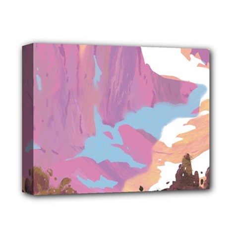 Pink Mountains Grand Canyon Psychedelic Mountain Deluxe Canvas 14  X 11  (stretched) by uniart180623