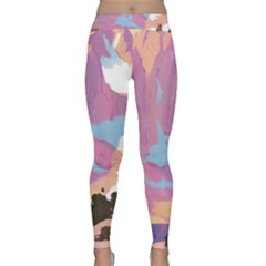 Pink Mountains Grand Canyon Psychedelic Mountain Classic Yoga Leggings by uniart180623