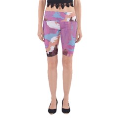 Pink Mountains Grand Canyon Psychedelic Mountain Yoga Cropped Leggings by uniart180623