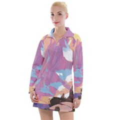 Pink Mountains Grand Canyon Psychedelic Mountain Women s Long Sleeve Casual Dress by uniart180623