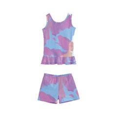 Pink Mountains Grand Canyon Psychedelic Mountain Kids  Boyleg Swimsuit by uniart180623