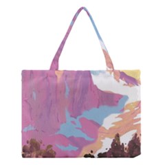 Pink Mountains Grand Canyon Psychedelic Mountain Medium Tote Bag by uniart180623