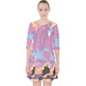 Pink Mountains Grand Canyon Psychedelic Mountain Quarter Sleeve Pocket Dress View1