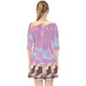 Pink Mountains Grand Canyon Psychedelic Mountain Quarter Sleeve Pocket Dress View2