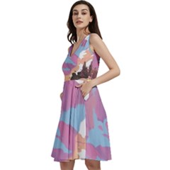 Pink Mountains Grand Canyon Psychedelic Mountain Sleeveless V-neck Skater Dress With Pockets by uniart180623