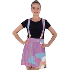 Pink Mountains Grand Canyon Psychedelic Mountain Velvet Suspender Skater Skirt by uniart180623