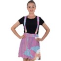 Pink Mountains Grand Canyon Psychedelic Mountain Velvet Suspender Skater Skirt View1