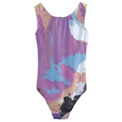 Pink Mountains Grand Canyon Psychedelic Mountain Kids  Cut-out Back One Piece Swimsuit by uniart180623