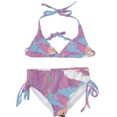 Pink Mountains Grand Canyon Psychedelic Mountain Kids  Classic Bikini Set by uniart180623