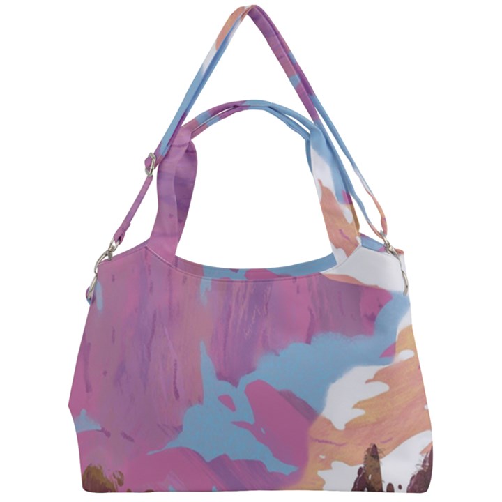 Pink Mountains Grand Canyon Psychedelic Mountain Double Compartment Shoulder Bag