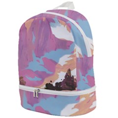 Pink Mountains Grand Canyon Psychedelic Mountain Zip Bottom Backpack by uniart180623