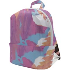 Pink Mountains Grand Canyon Psychedelic Mountain Zip Up Backpack by uniart180623