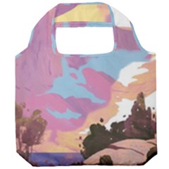 Pink Mountains Grand Canyon Psychedelic Mountain Foldable Grocery Recycle Bag by uniart180623