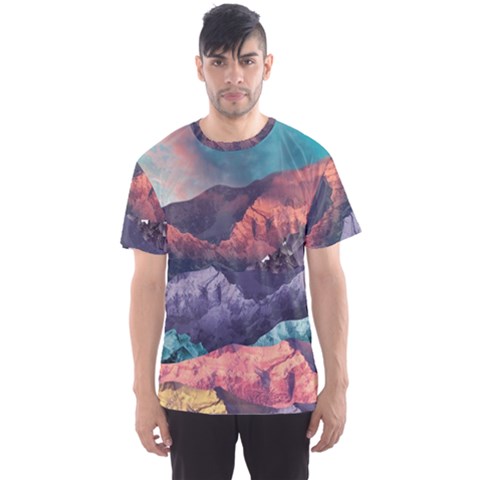 Adventure Psychedelic Mountain Men s Sport Mesh T-shirt by uniart180623