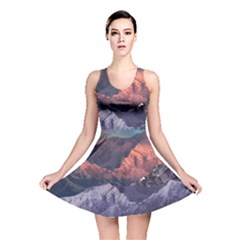 Adventure Psychedelic Mountain Reversible Skater Dress by uniart180623