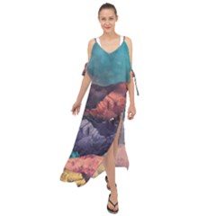 Adventure Psychedelic Mountain Maxi Chiffon Cover Up Dress by uniart180623