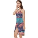 Adventure Psychedelic Mountain Wrap Frill Dress View2