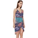 Adventure Psychedelic Mountain Wrap Frill Dress View3