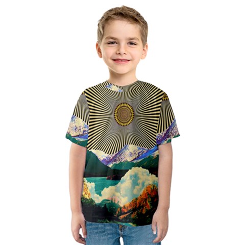 Surreal Art Psychadelic Mountain Kids  Sport Mesh T-shirt by uniart180623