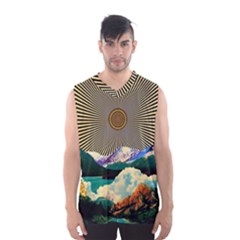 Surreal Art Psychadelic Mountain Men s Basketball Tank Top by uniart180623