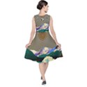 Surreal Art Psychadelic Mountain V-Neck Midi Sleeveless Dress  View2