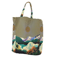 Surreal Art Psychadelic Mountain Giant Grocery Tote by uniart180623