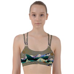 Surreal Art Psychadelic Mountain Line Them Up Sports Bra by uniart180623