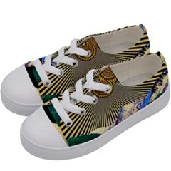 Surreal Art Psychadelic Mountain Kids  Low Top Canvas Sneakers by uniart180623