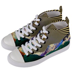 Surreal Art Psychadelic Mountain Women s Mid-top Canvas Sneakers by uniart180623