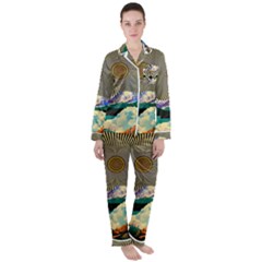 Surreal Art Psychadelic Mountain Women s Long Sleeve Satin Pajamas Set	 by uniart180623